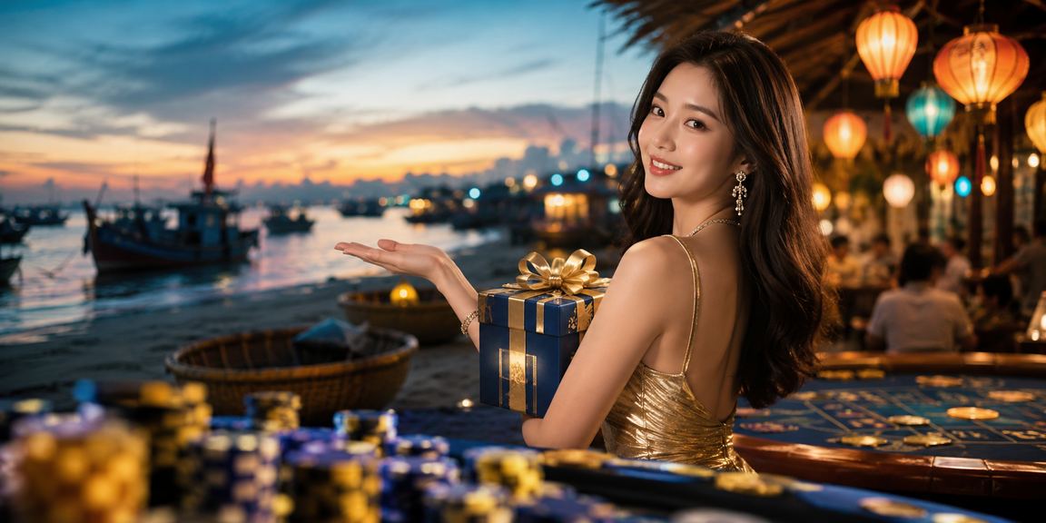 Không gian cá cược sôi động với đèn lồng Hội An trang trí tại sòng bài Việt Nam