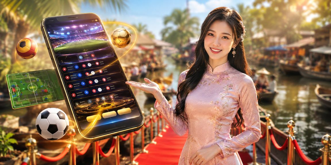 Ứng dụng casino trực tuyến 481 trên điện thoại với trang phục áo dài truyền thống