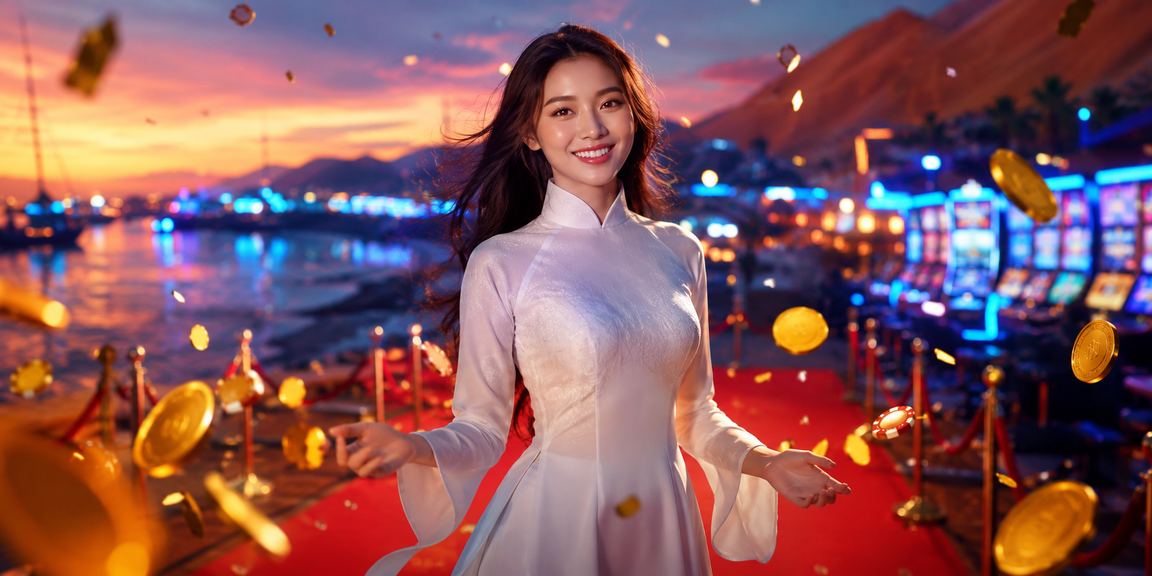 Người chơi slot game tại Mũi Né trong trang phục áo dài truyền thống Việt Nam