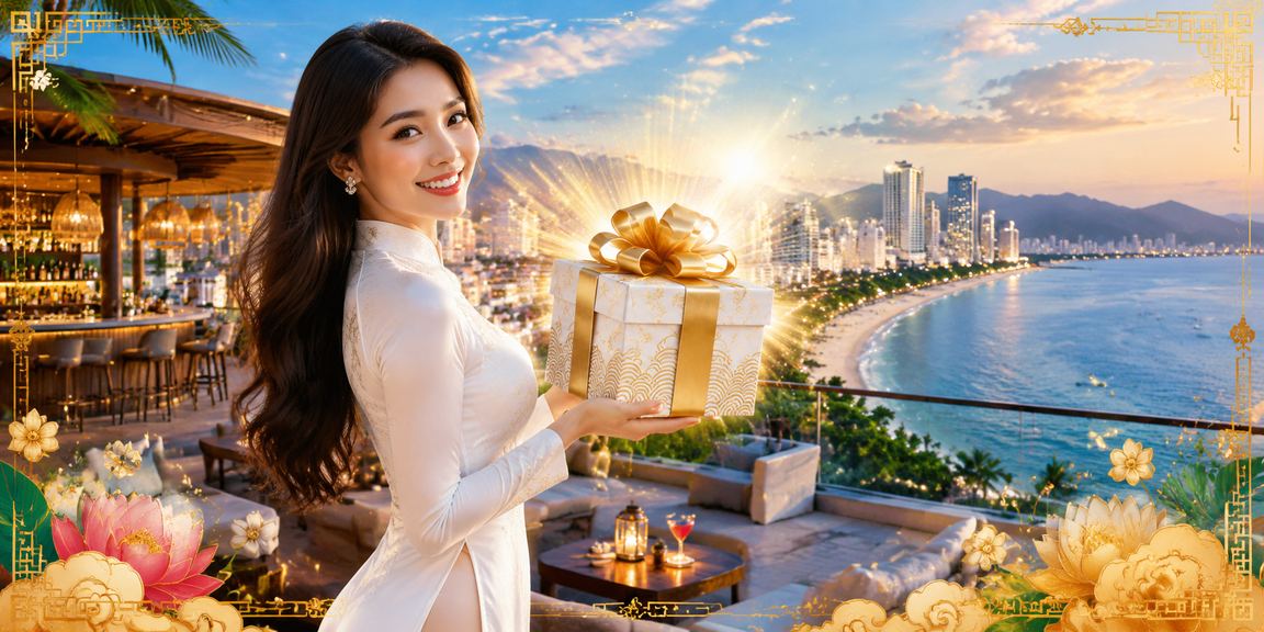 Người phụ nữ mặc áo dài tại Nha Trang sử dụng điện thoại xem thông tin cược thể thao và giải đấu quốc tế