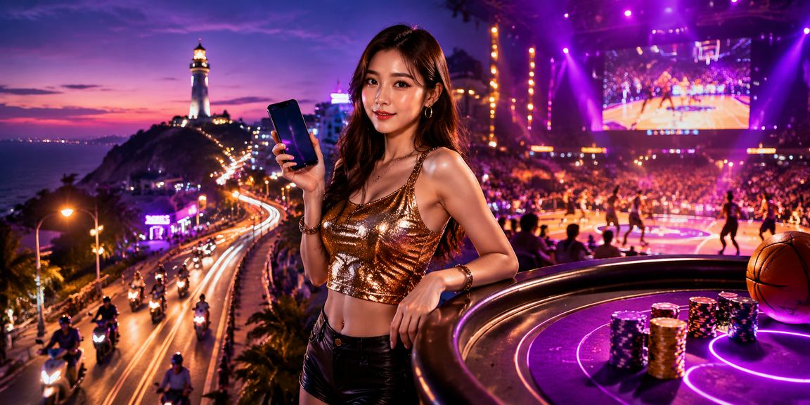 Sân bóng rổ neon Vũng Tàu với màn hình cá cược trực tuyến